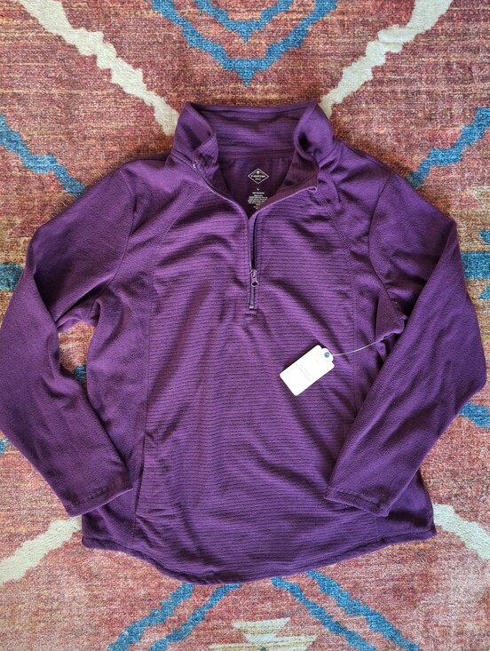 St. John's Bay Sweaters - St. John's Bay Purple Quarter-Zip Pullover Sweater